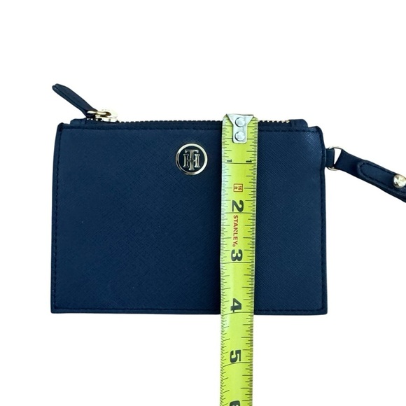 Tommy Hilfiger Navy Blue Leather Wristlet Coins Card Wallet Small - Picture 4 of 5